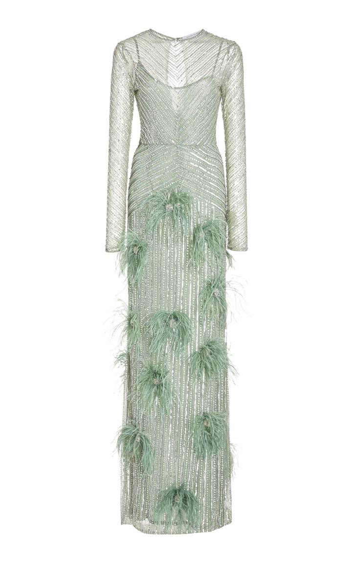 Moda Operandi Rachel Gilbert Petunia Embellished Organza Gown