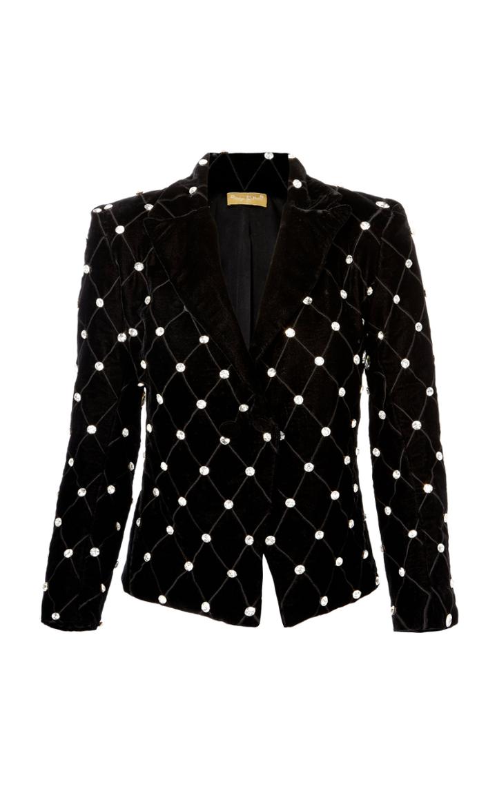 Nadya Shah Gia Velvet Crystal Blazer