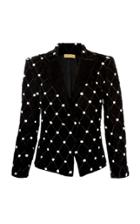 Nadya Shah Gia Velvet Crystal Blazer