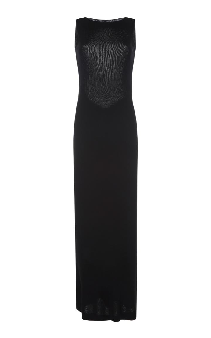 Alberta Ferretti Crepe Open-back Column Dress