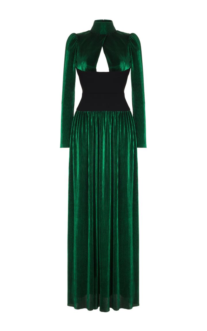 Rasario High Neck Long Sleeve Gown