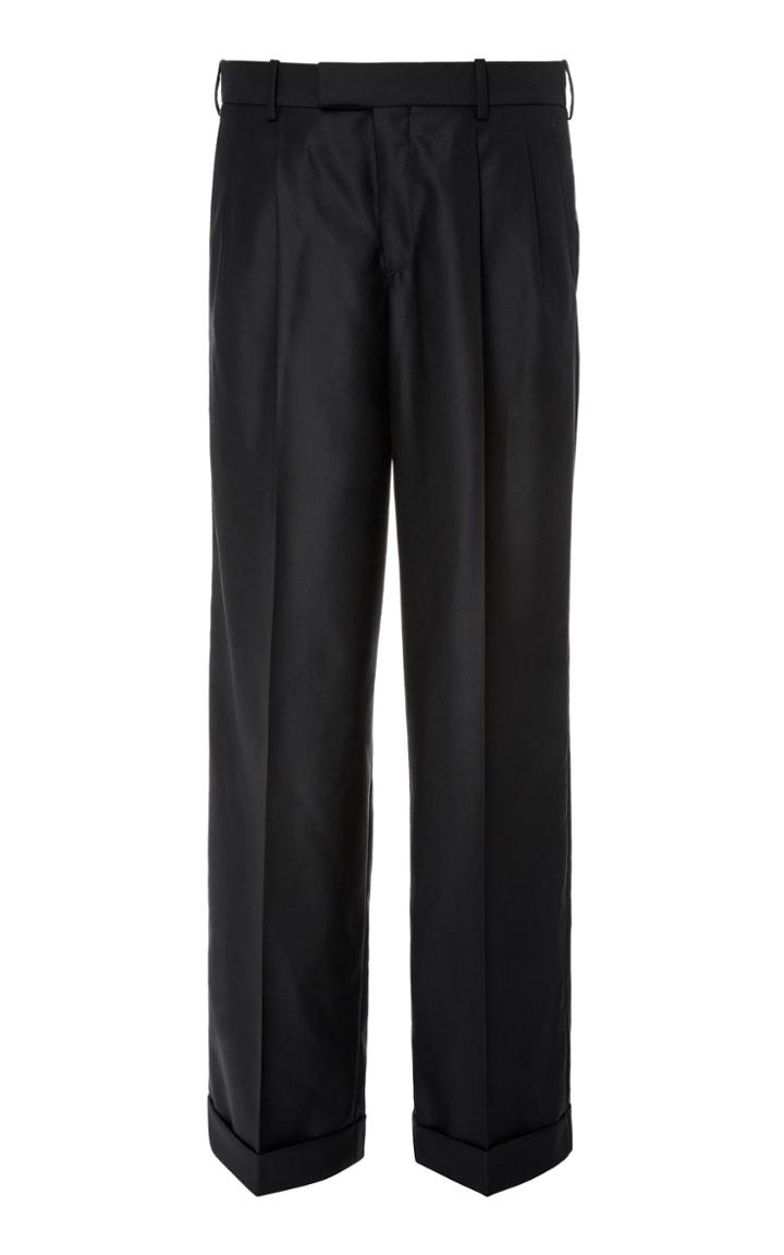Burberry Pleated Wool-blend Wide-leg Pants