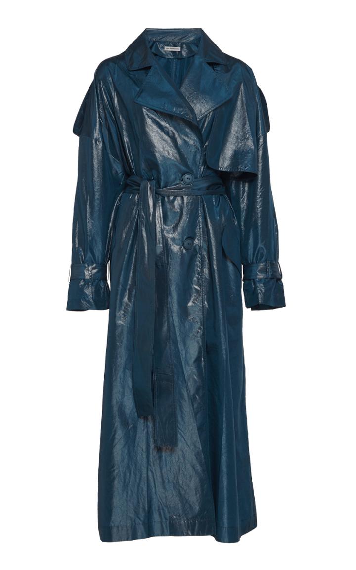 Vika Gazinskaya Glossy Silk Taffeta Trench Coat