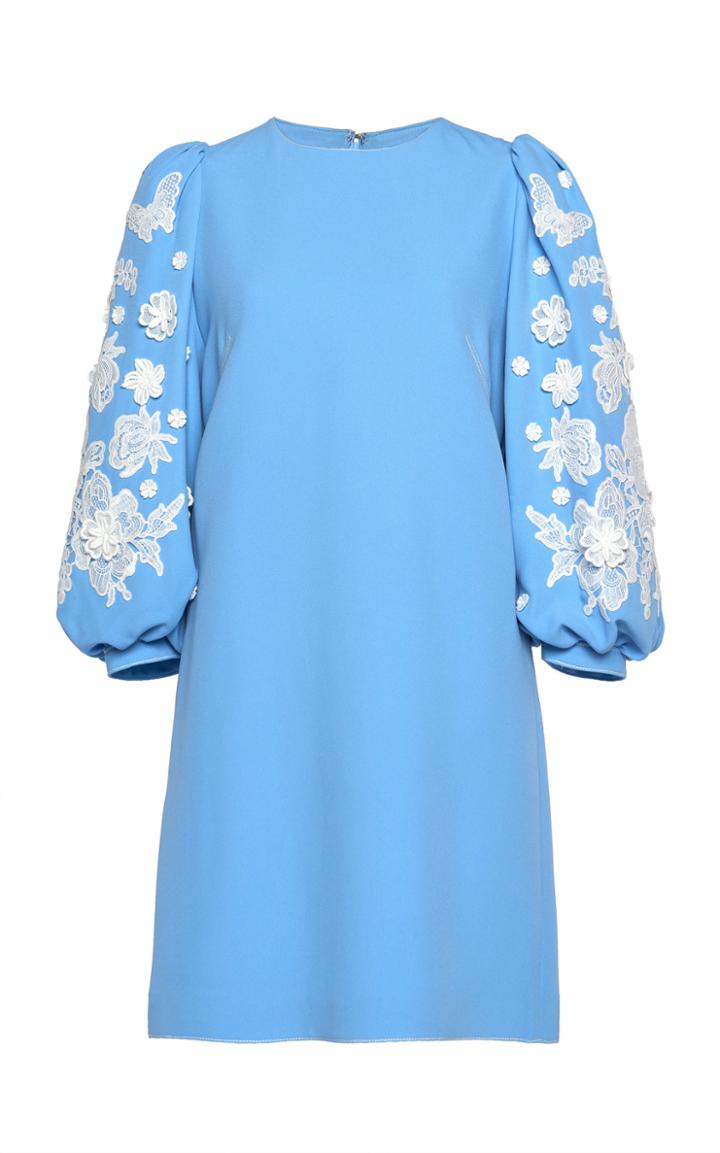 Andrew Gn Embroidered Sleeve Mini Dress