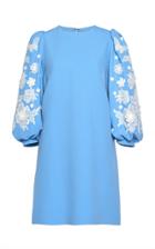 Andrew Gn Embroidered Sleeve Mini Dress