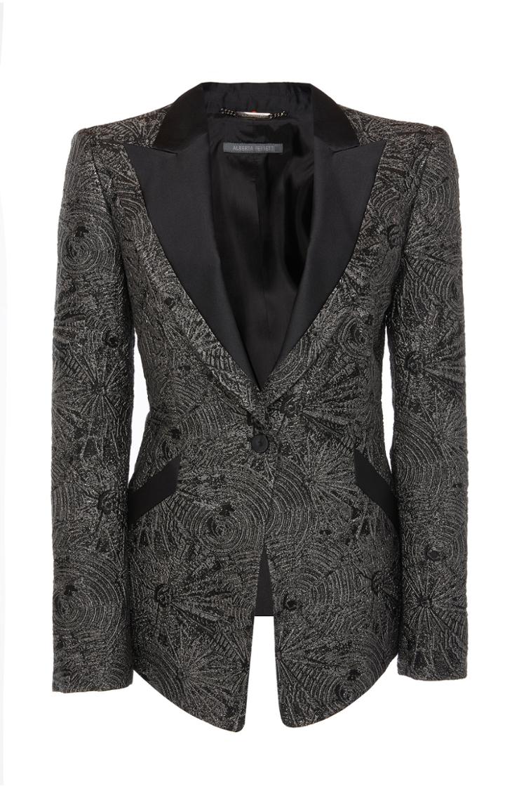 Alberta Ferretti Peak Lapel Jacquard Blazer