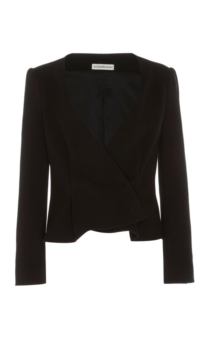 Alexandre Blanc Peplum Crepe Blazer