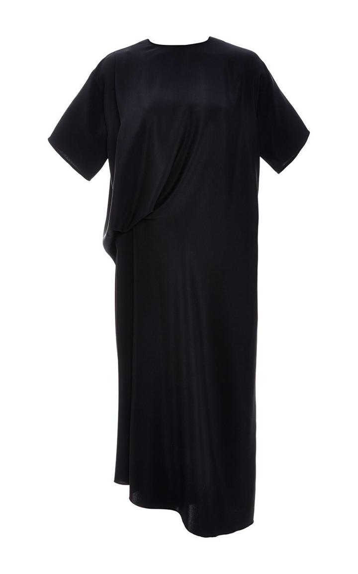 Cdric Charlier Silk Cady Draped Dress