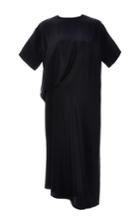 Cdric Charlier Silk Cady Draped Dress