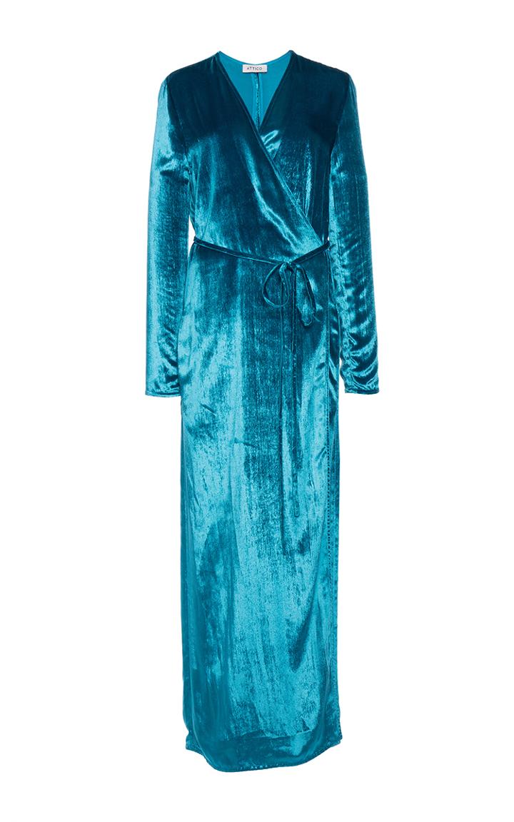 Attico Raquel Velvet Robe Dress