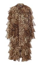 Dolce & Gabbana Leopard Print Ruffle Coat
