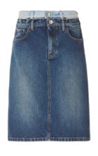 Maison Margiela Two Tone Knee Length Denim Skirt