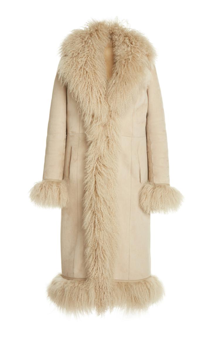 Moda Operandi Saks Potts Bonnie Fringed Shearling Long Coat
