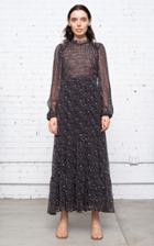 Moda Operandi Sea Bennet Smocked Ditsy-print Crinkled Chiffon Midi Dress