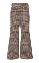 Khaite Andreea Check Wool-blend Wide-leg Pants