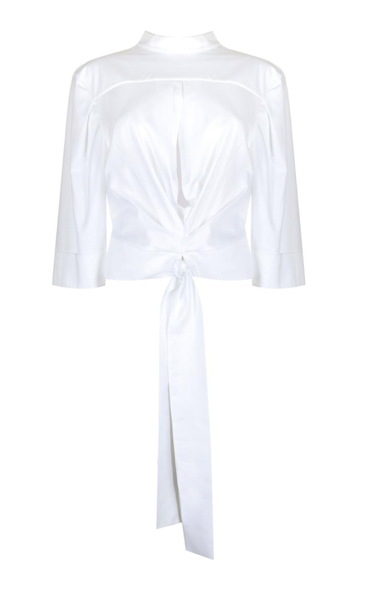 Moda Operandi Piece Of White Anthea Open-front Poplin Shirt