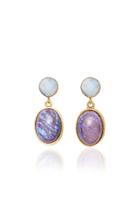 Brinker & Eliza Night Owl Gold-plated Glass And Moonstone Earrings