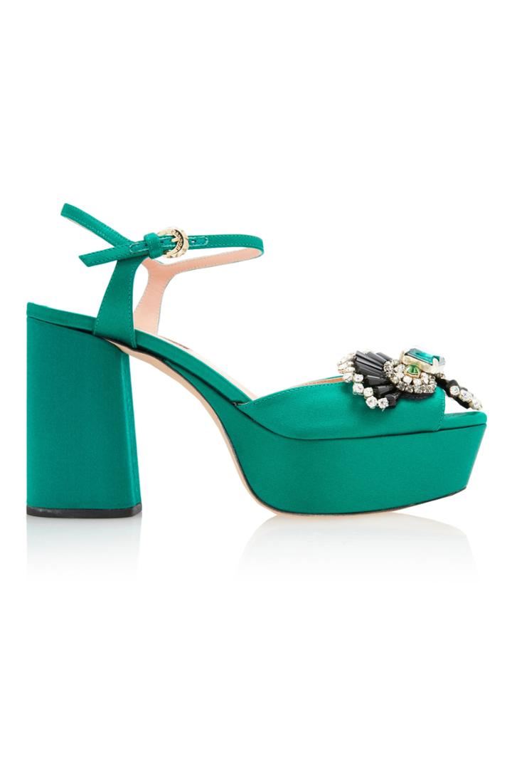Rochas Satin Platform Sandals