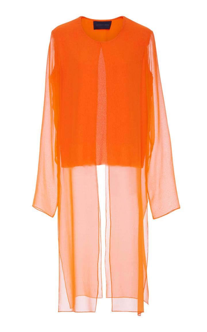 Jeffrey Dodd Long Sleeve Chiffon Overlay Top