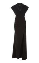 Christian Siriano Satin-trimmed Crepe Dress
