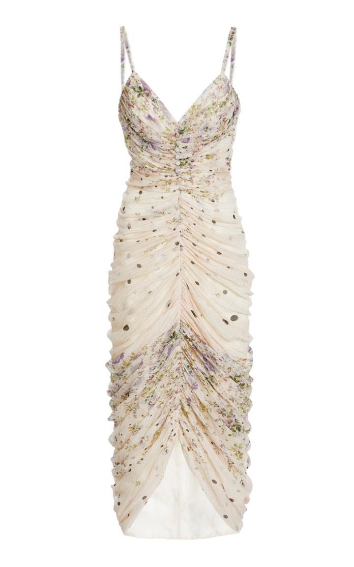 Moda Operandi Amur Danica Ruched Silk-blend Dress