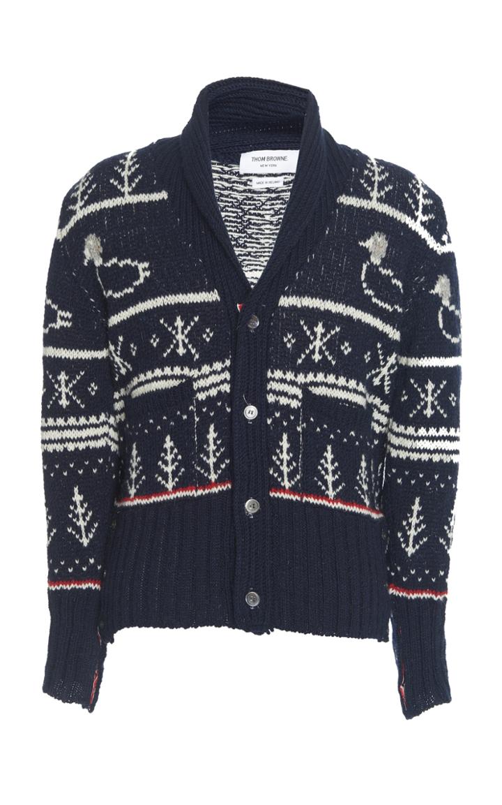 Thom Browne Shawl Collar Duck Cardigan