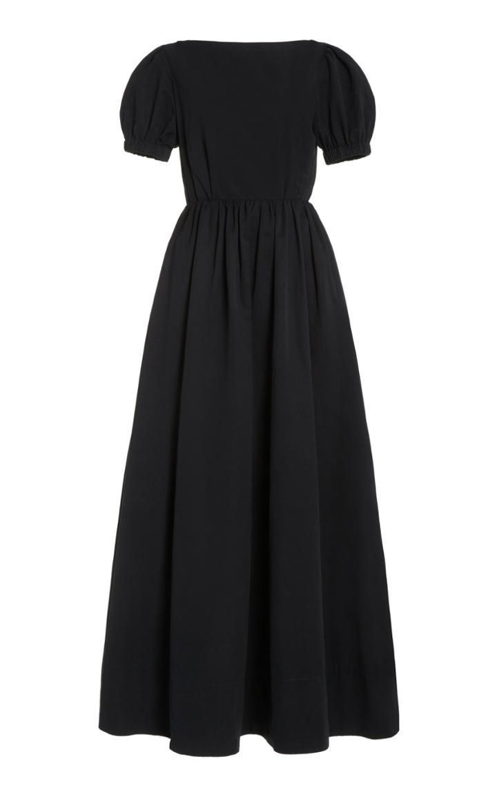 Staud Alix Open-back Brushed Faille Maxi Dress