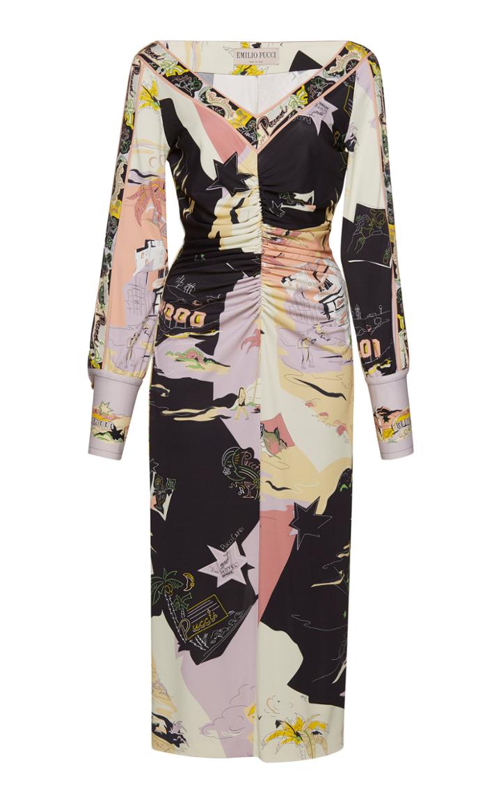 Emilio Pucci Silk Printed Sheath Dress