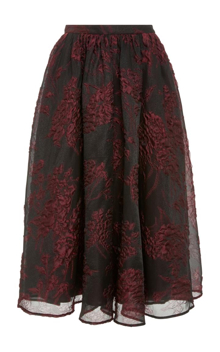 Co Floral Jacquard Midi Skirt