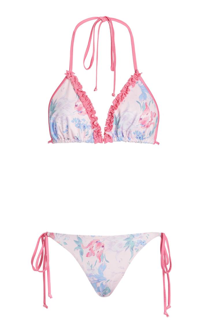 Loveshackfancy Harbor Ruffled Floral-print Bikini Set