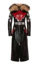 Paco Rabanne Faux Fur Patchwork Leather Coat