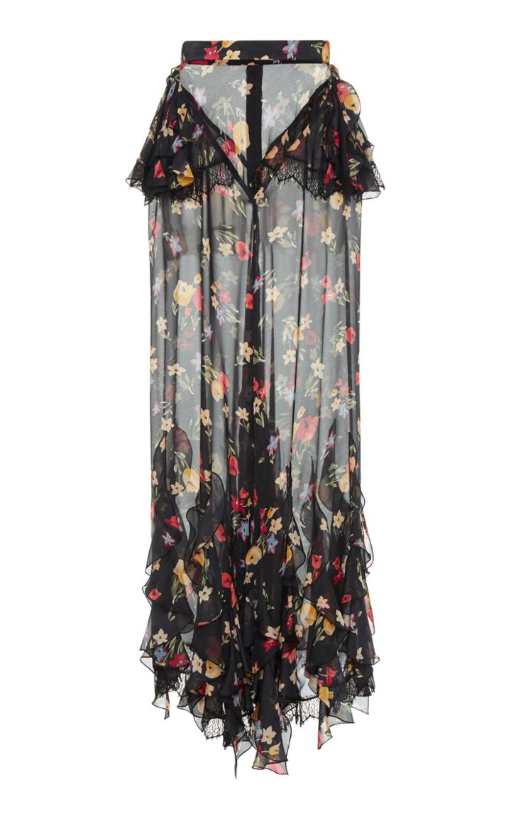 Rodarte Printed Silk Satin Pant