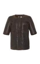 Partow Val Waxed Distressed Shearling Top