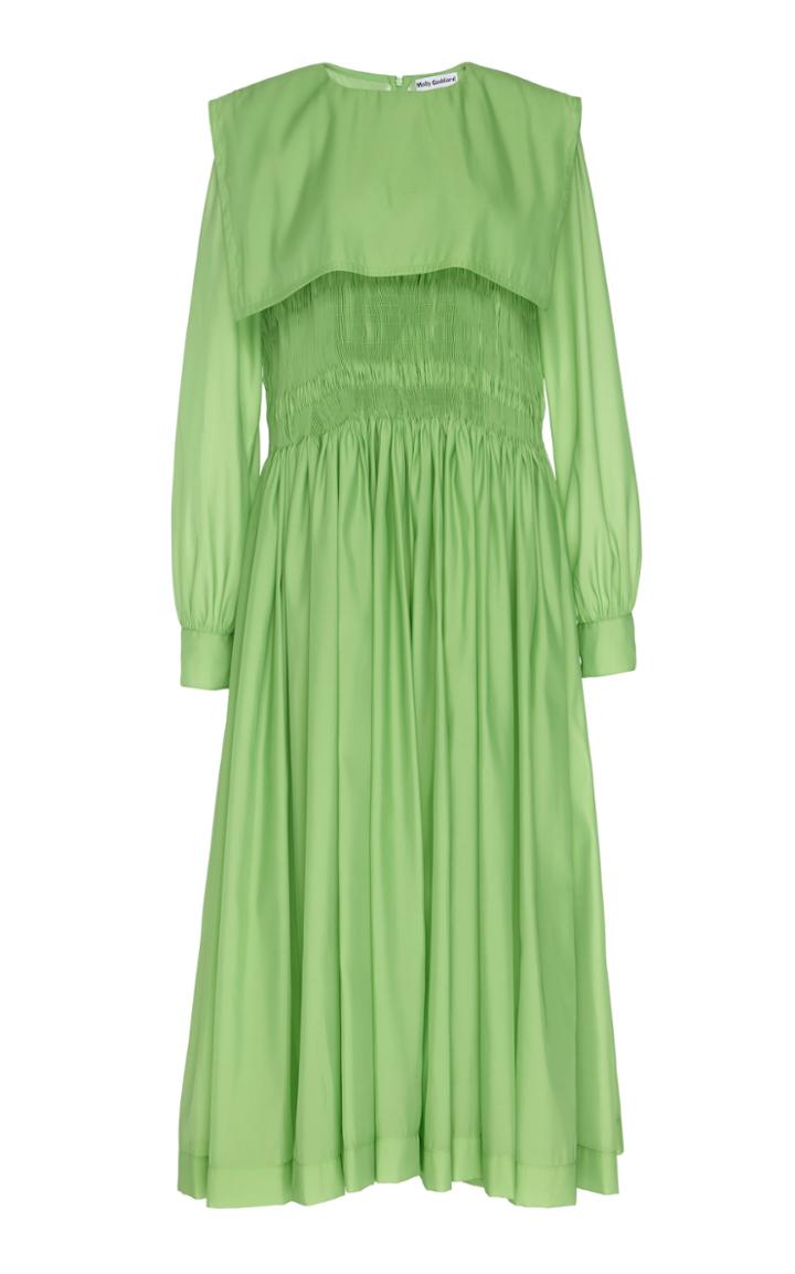 Molly Goddard Robert Draped Shirring Taffeta Dress