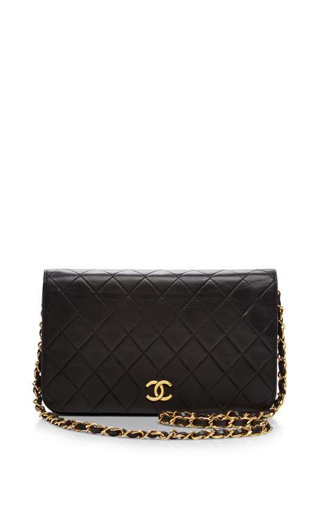 What Goes Around Comes Around Chanel Black Lambskin Ex Bag Black