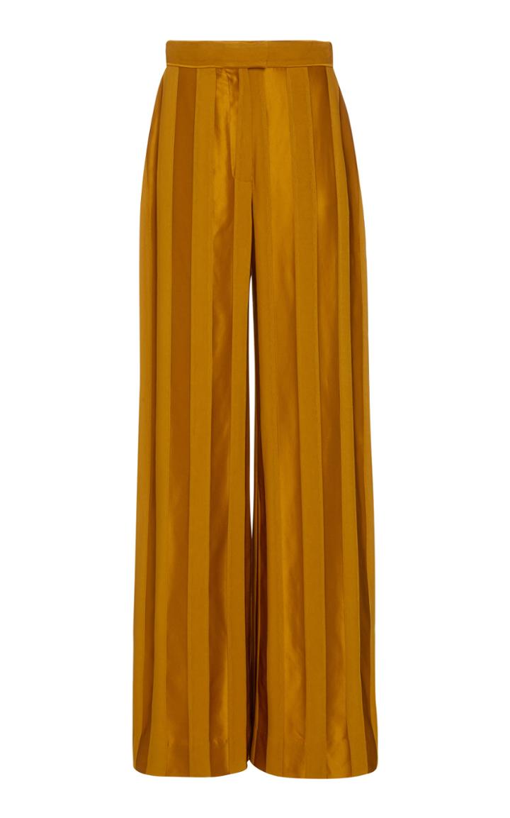 Martin Grant Tonal-striped Satin Wide-leg Trousers