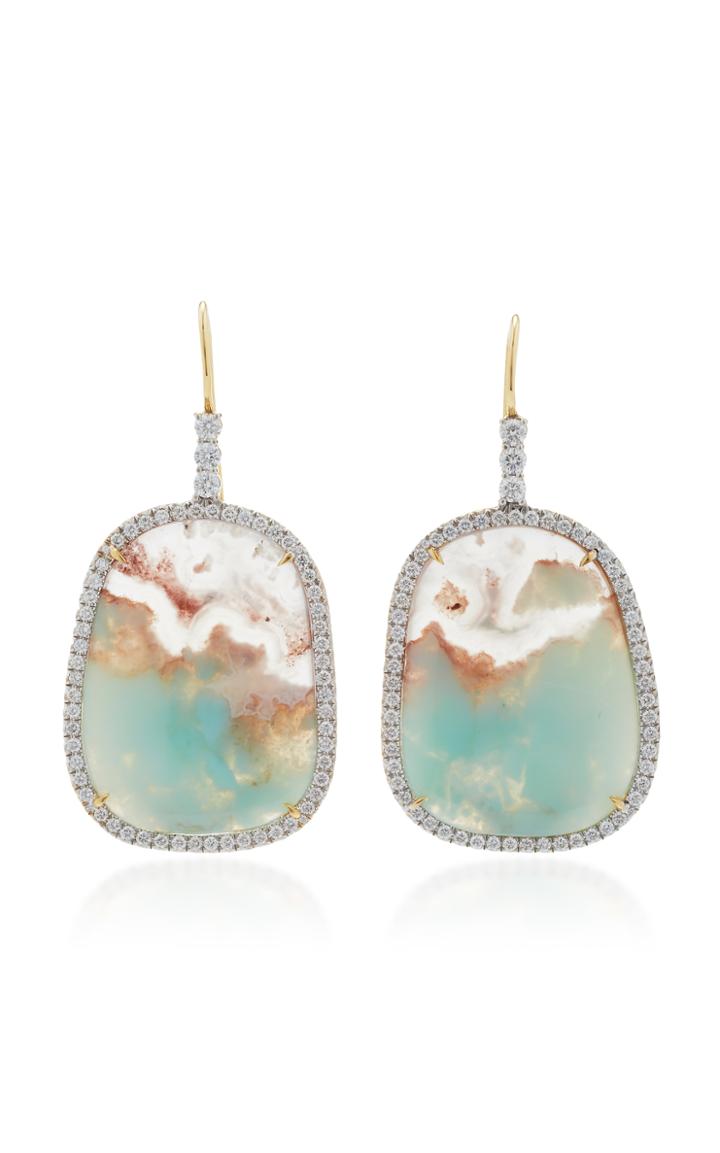 Pamela Huizenga Aquaprase And Diamonds Earrings