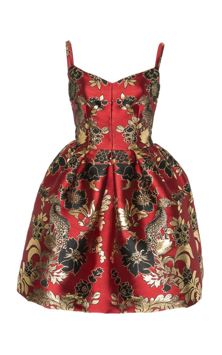 Dolce & Gabbana Floral And Leopard Jacquard Mini Dress