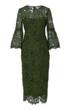 Lela Rose Corded-lace Midi Dress