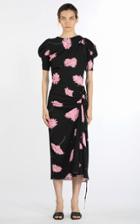 Moda Operandi N21 Tie-detailed Ruched Floral Crepe Midi Dress