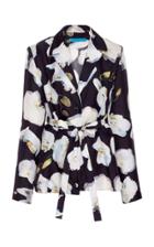 Jonathan Cohen Abstract Orchid Silk Blouse