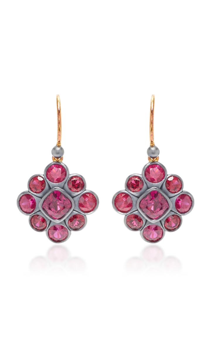 Moda Operandi Mcteigue & Mcclelland Ruby Berry Cluster Noir Dangle Earrings