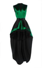 Paule Ka Silk Duchess Satin High Low Gown