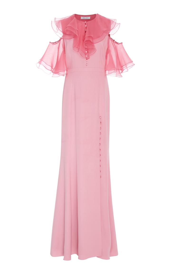 Prabal Gurung Cold Shoulder Ruffle Gown