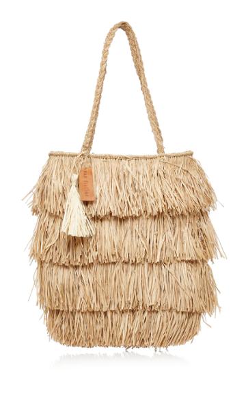 Rae Feather M'o Exclusive Straw Fringe Tote
