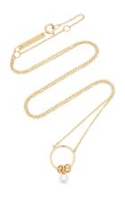 Zoe Chicco 14k Gold Circle Necklace With Dangling Pearl
