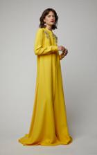 Carolina Herrera Long-sleeve Silk Caftan