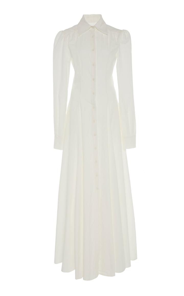 Evi Grintela Jasmine Pleated Cotton-poplin Maxi Dress