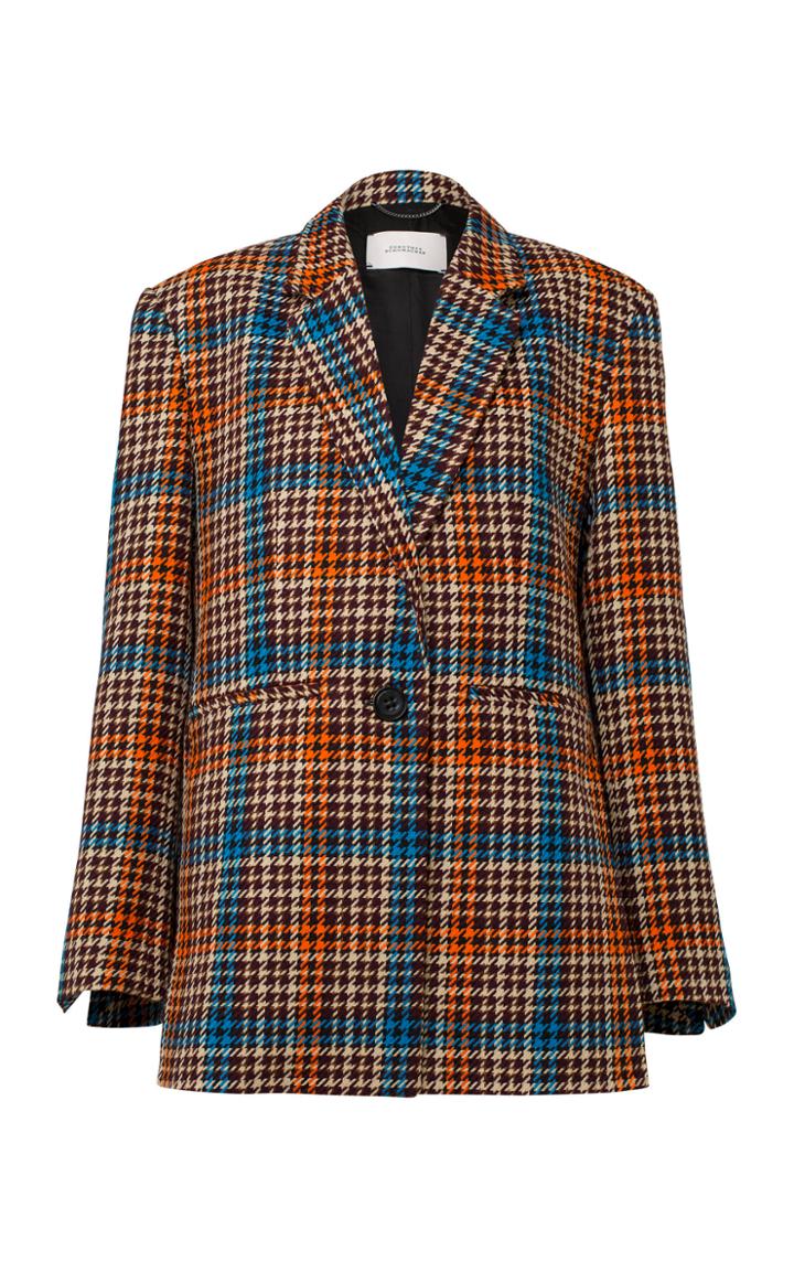 Dorothee Schumacher Charismatic Check Oversized Wool Blend Blazer