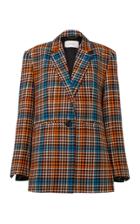 Dorothee Schumacher Charismatic Check Oversized Wool Blend Blazer